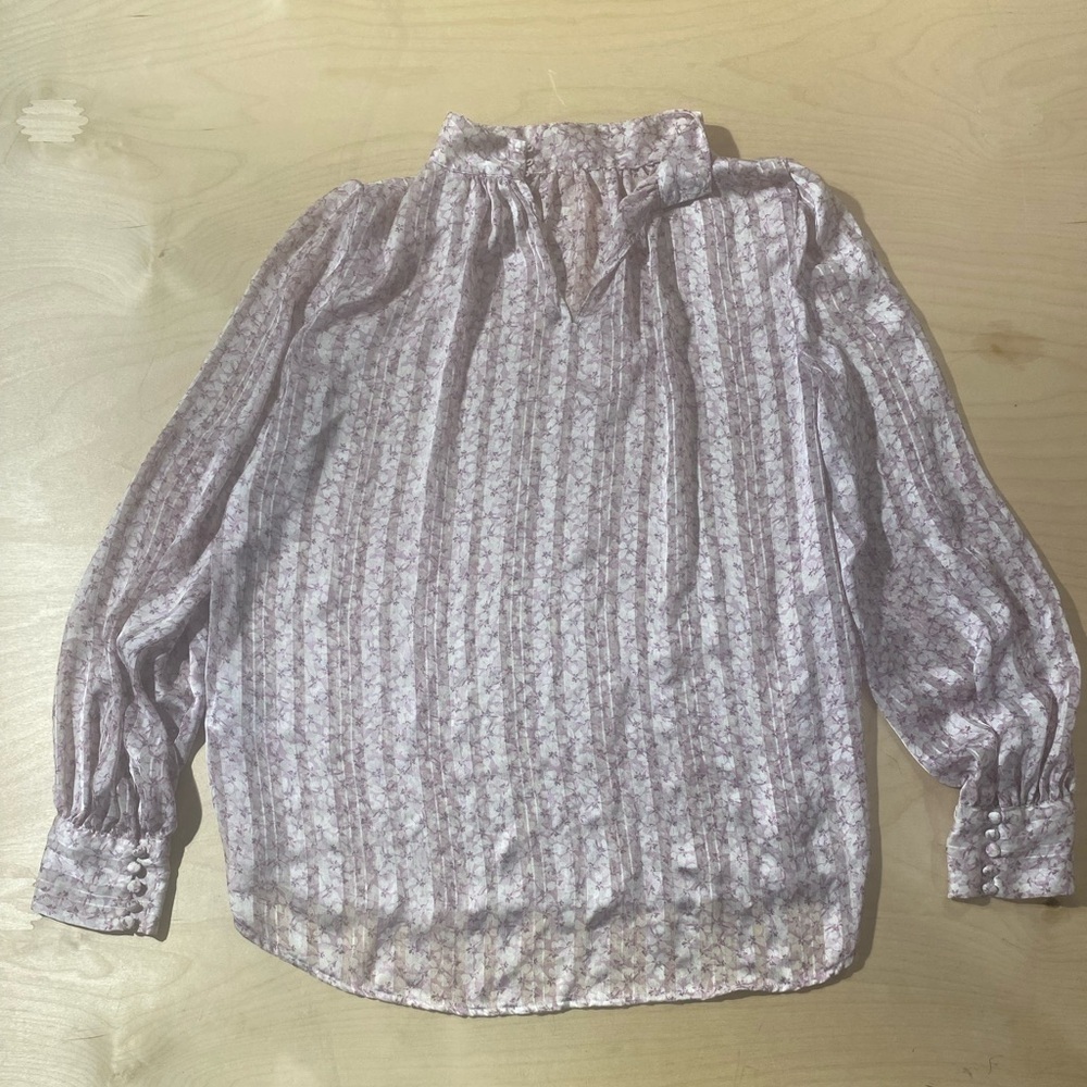 H&M Light Purple Floral Blouse Small (FT)